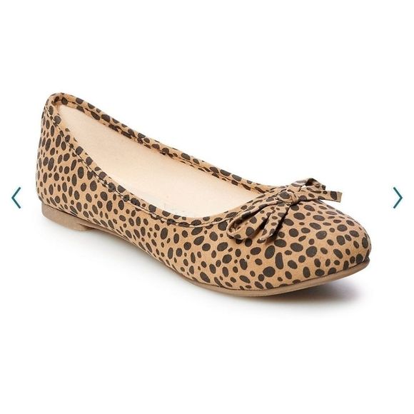 SO Shoes - *NEW* LADIES 8.5 CHEETAH MEMORY FOAM FLATS W/BOW